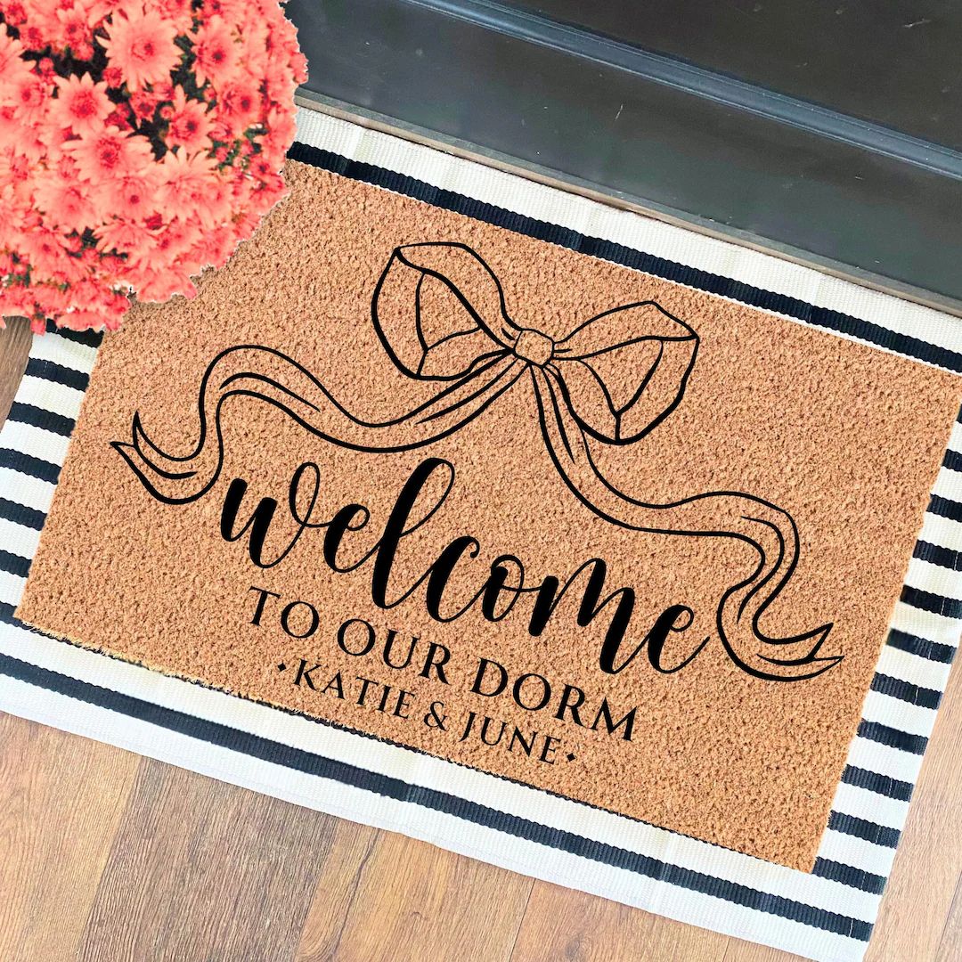 Custom Dorm Decor Dorm Doormat Welcome to Our Dorm Custom Door Mat Personalized Doormat College G... | Etsy (US)