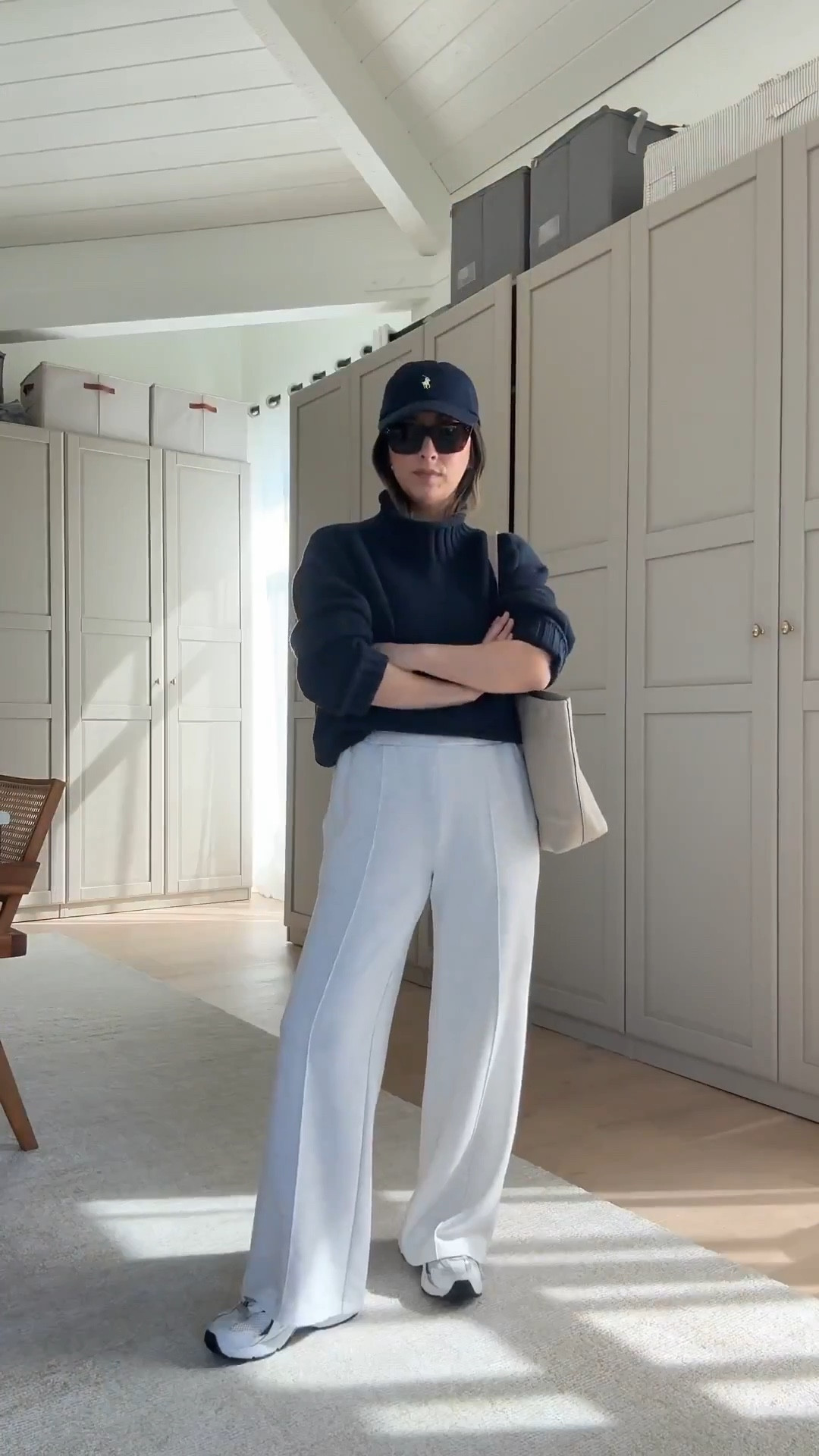 Obsessed with the J.Crew rollneck sweater. This runs very slouchy and roomy so you can technically size down. I took my normal size because I love the slouch. 

J.Crew rollneck sweater xs
Varley wide leg pants xs 28" inseam
New Balance 530 6 womens
Cuyana Easy tote small in Stone
Polo Ralph Lauren hat
Celine sunglasses

Petite style, athleisure, mom style, spring outfits, spring style 



#LTKgrwm #LTKPetite #LTKmomlife