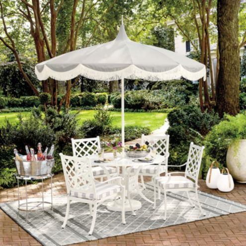 Pacific Pagoda 8.5 Ft Patio Umbrella With Fringe | Ballard Designs, Inc.