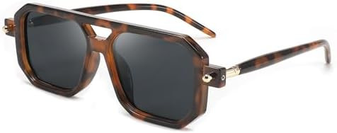 FEISEDY Vintage Square 70s Flat Aviator Sunglasses Women Men Classic Retro Stylish Frame UV400 Su... | Amazon (US)