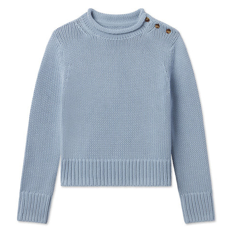 Jane Cotton Sweater in Dusty Blue | Lake Pajamas