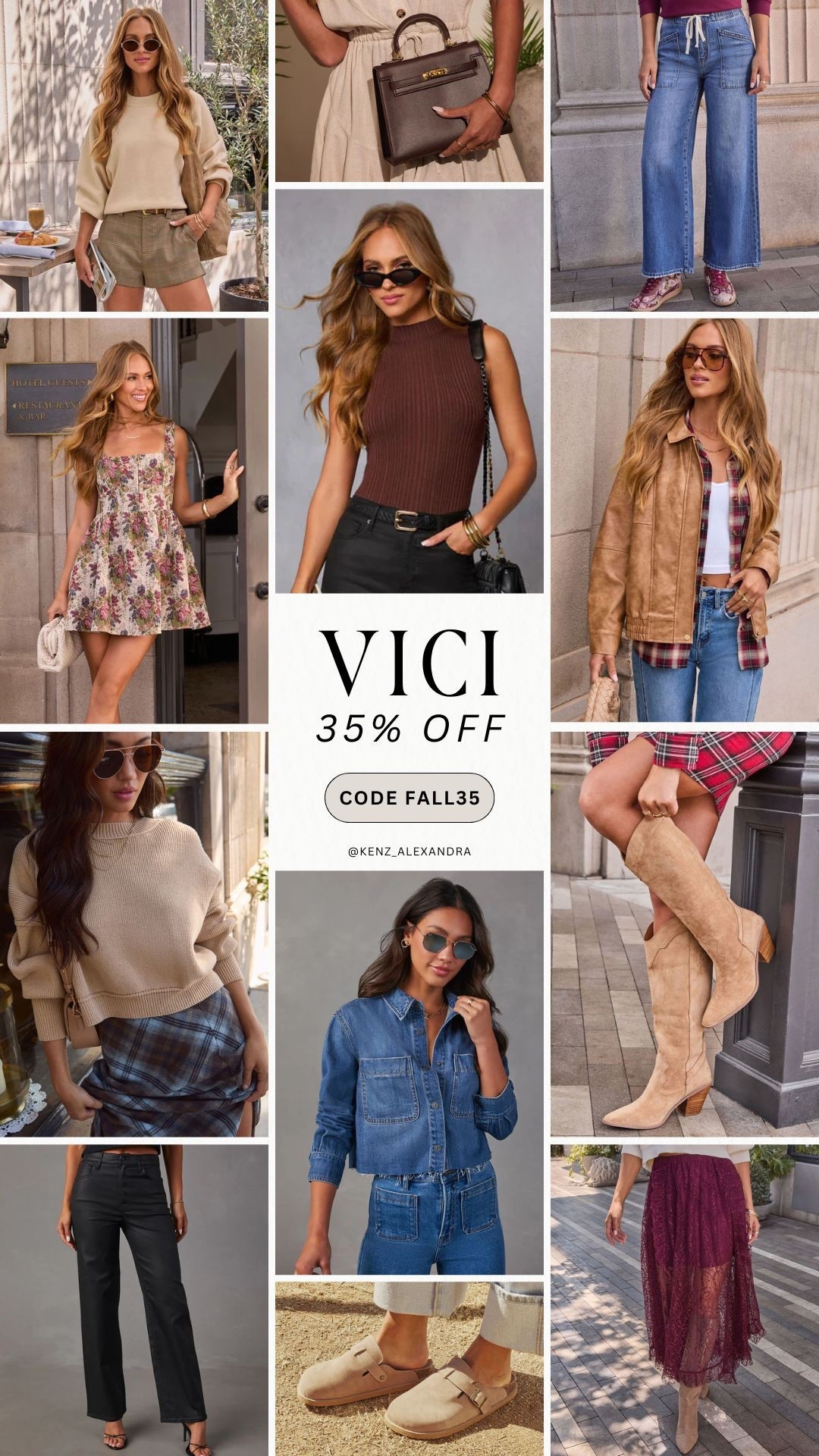 LTKxVICI 35% off fall clothes! Use for FALL35 at checkout or click “copy promo code” when you click on any of the items below!

Fall outfits, tall brown boots, fall dress, wide leg jeans, lace skirt 

#LTKSeasonal #LTKxVICI #LTKSaleAlert