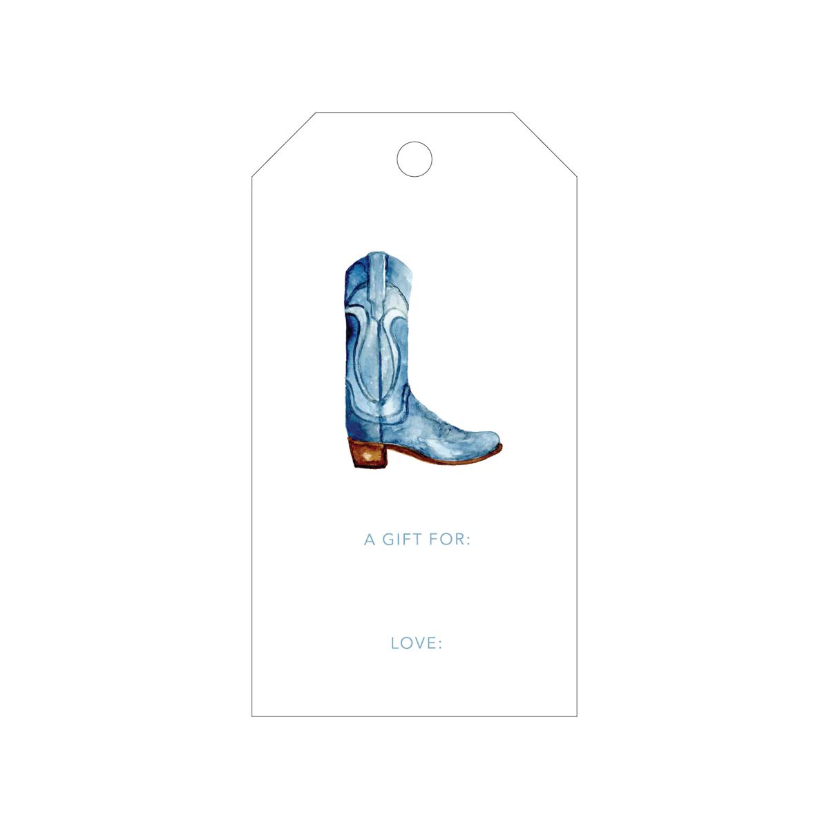 Blue Cowboy Boot Gift Tags | Britt +Beks