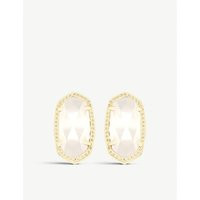 Ellie 14ct gold-plated Ivory Mother of Pearl stud earrings | Selfridges