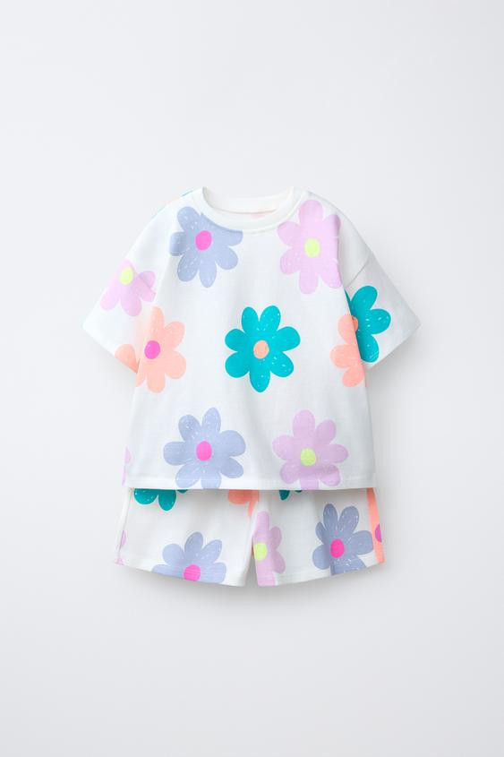FLORAL T-SHIRT AND BERMUDA SET | Zara US