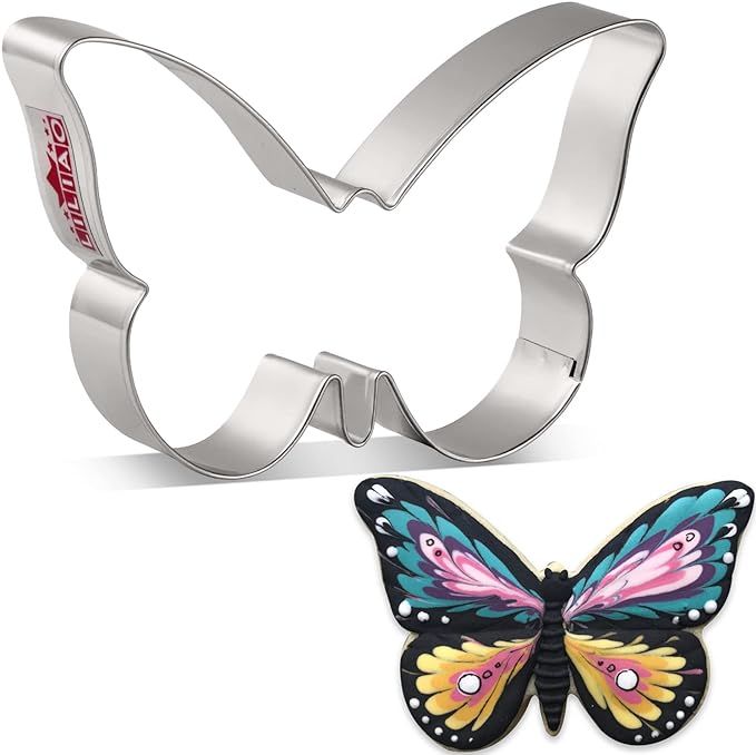 LILIAO Spring Butterfly Cookie Cutter - 4.5 x 3 inches - Stainless Steel | Amazon (US)