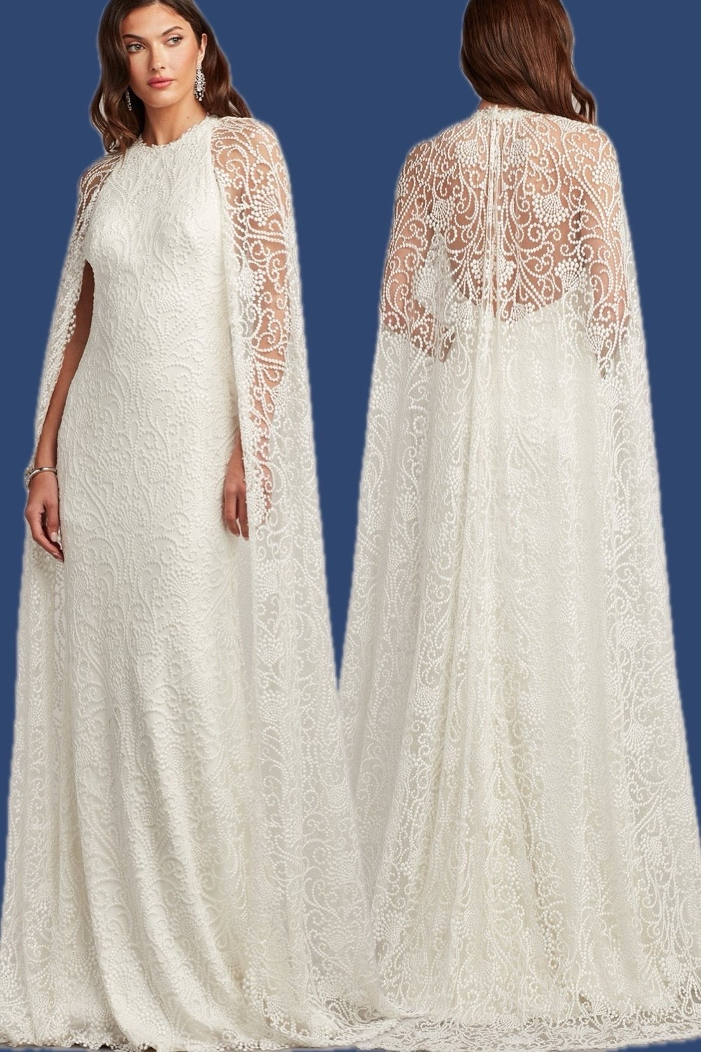Beautiful white embroidered cape gown at Tadashi Shoji. Love this for a fall wedding!

#LTKWedding #LTKSeasonal