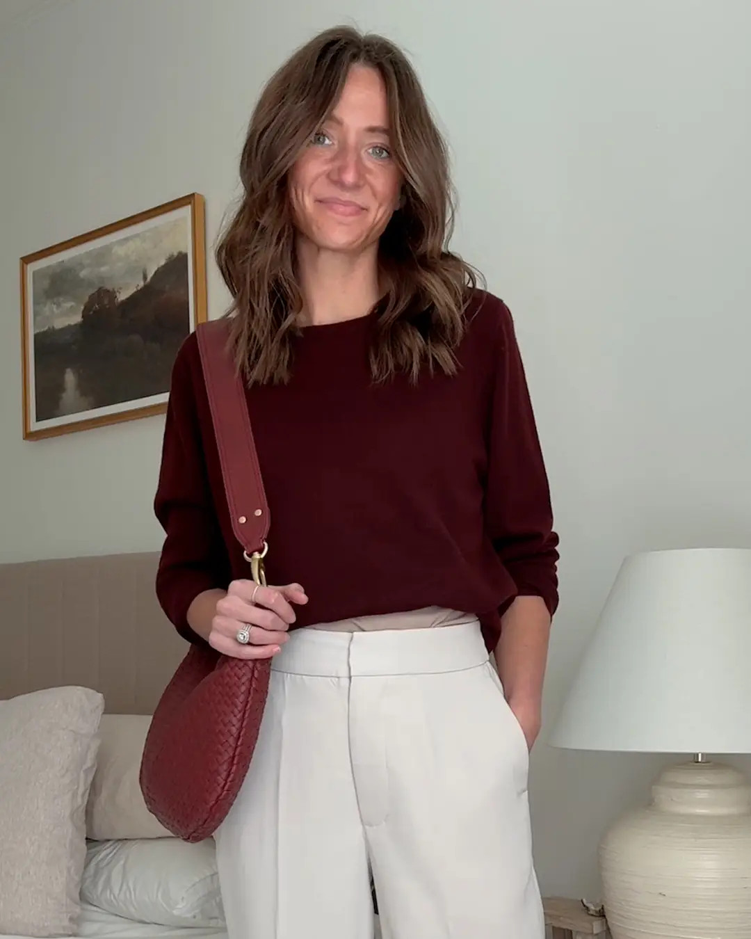 Mongolian Cashmere Crewneck Sweater in Rich Burgundy | Quince