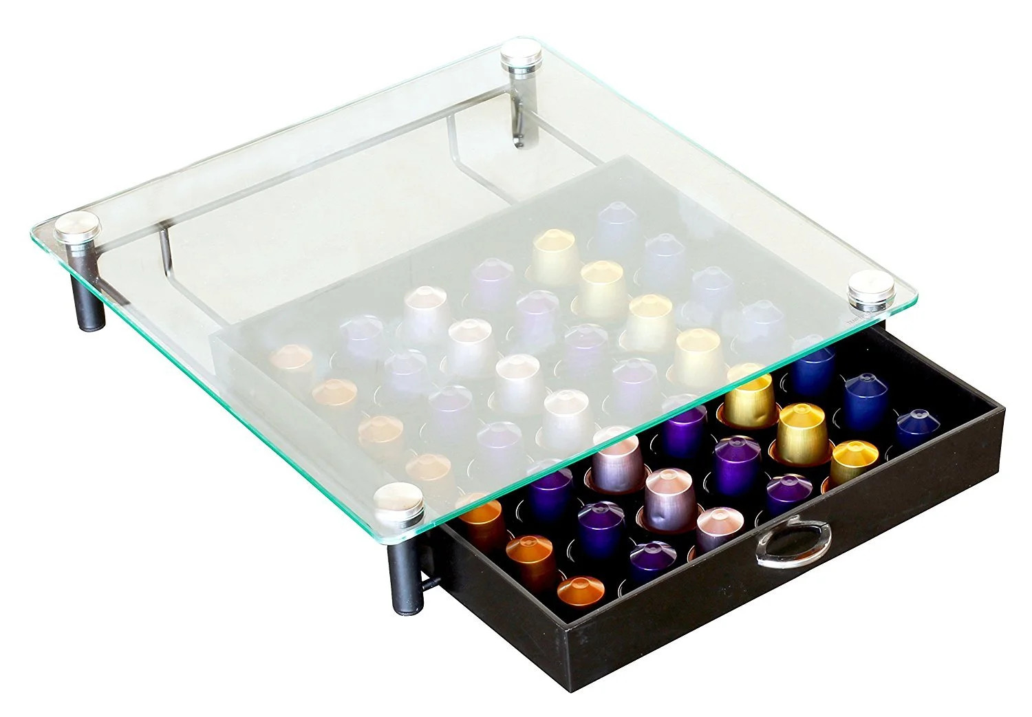 DecoBros Crystal Tempered Glass Nespresso OriginalLine Storage Drawer Holder for Capsules - Walma... | Walmart (US)