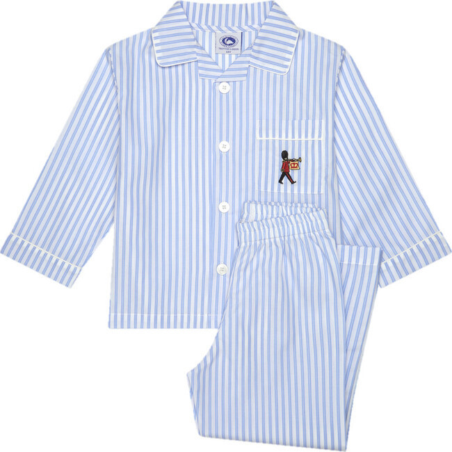 Trotters London | Trumpet Guardsman Pajama, (Blue Stripe, Size 12-24M) | Maisonette | Maisonette