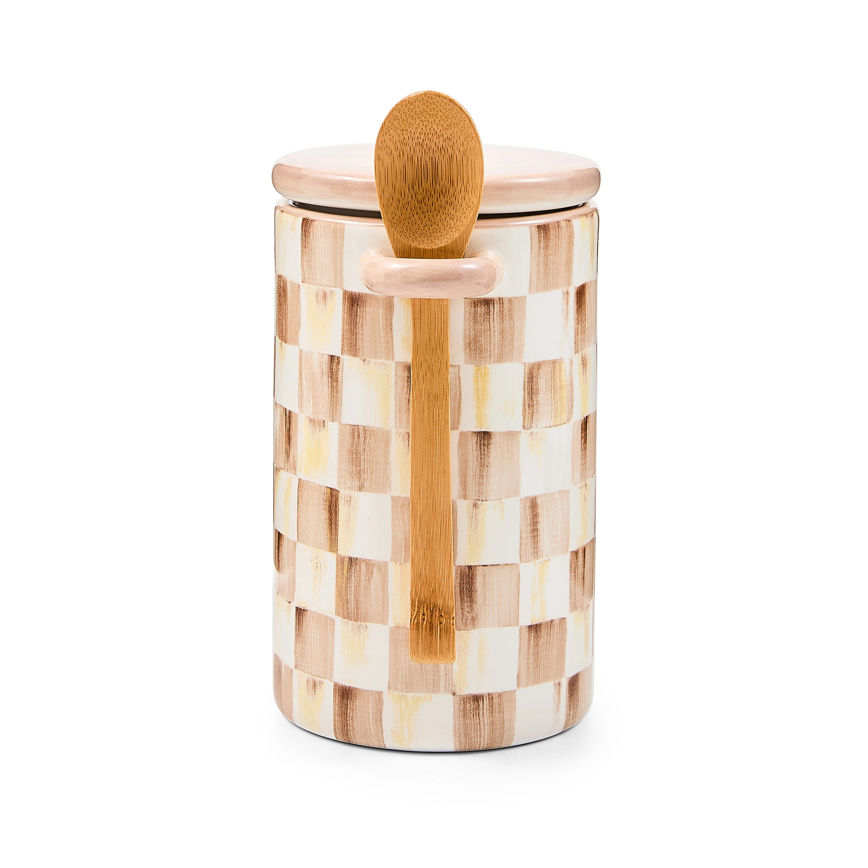Mocha Check Farmhouse Canister | Wayfair North America