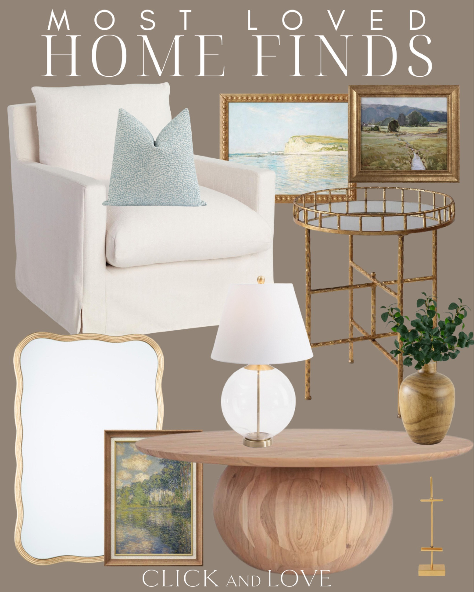 Most loved home finds from this past week 🏠 these are great budget friendly options to add to your space. Would you believe this mirror is only $100?!

Walmart, Walmart home, Target, Target home, World market, most loved, upholstered chair, Bedroom furniture, entertaining essentials, art, artwork, affordable wall art, Living room, bedroom, guest room, dining room, entryway, seating area, family room, affordable home decor, classic home decor, elevate your space, home decor, traditional home decor, budget friendly home decor, Interior design, shoppable inspiration, curated styling, beautiful spaces, classic home decor, bedroom styling, living room styling, style tip, dining room styling, look for less, designer inspired, side table, mirrored end table, easel, picture frame stand, gold mirror, mirror find, large mirror, coffee table, wooden table, faux ferns, flower vase, pillow, pillow cover, lamp, table lamp, globe lamp, lighting finds 

#LTKFindsUnder50 #LTKHome #LTKStyleTip