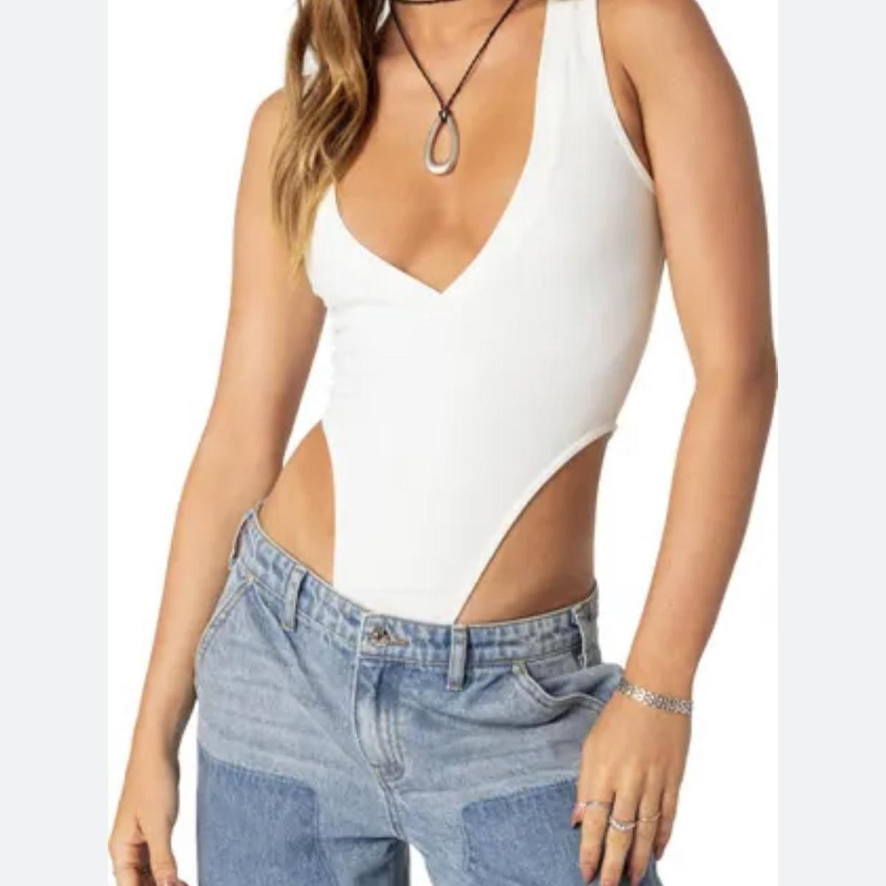 Edikted Women's Bodysuit - White - XS | Depop US
