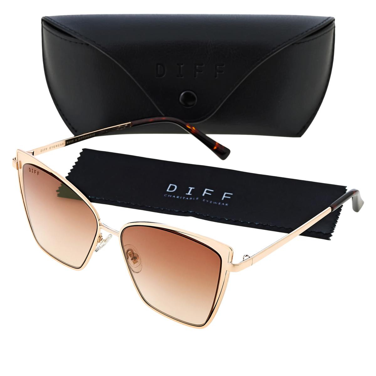 Diff Eyewear Becky Oversized Cat-Eye Polarized Sunglasses | HSN