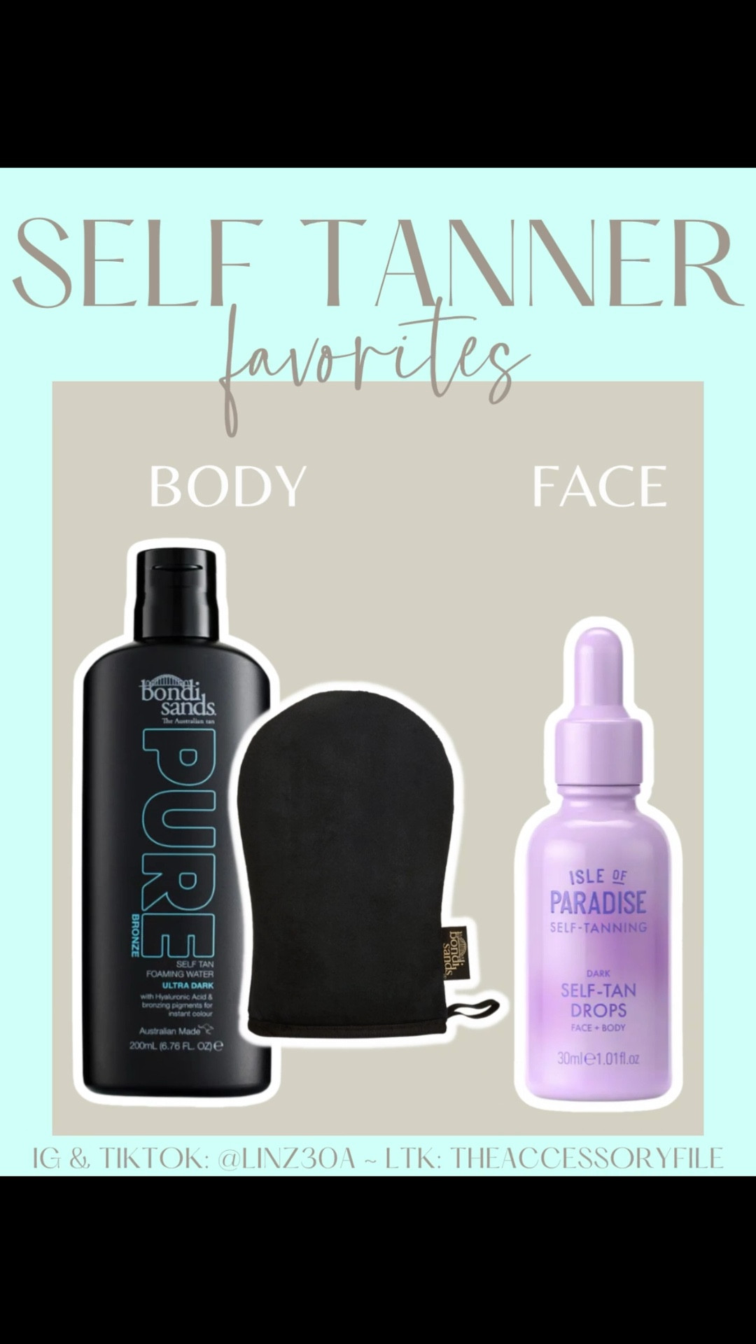 My self tanner favorites!

The tanning drops I use about 5-8 drops and mix into my moisturizer and apply about 30 mins to an hour before bed. WASH HANDS IMMEDIATELY AFTER!

The tanning water comes out as a foam and I apply this with the mitt before I dry my hair and use my hair dryer to help speed up the drying time. What I love about it is that it doesn’t require rinsing off. I do apply lotion to my palms, nail beds, and any dry spots like elbows before applying. 

Self tanner, beauty products, gifts for her 

#LTKSummerEdit #LTKBeauty #LTKSaleAlert