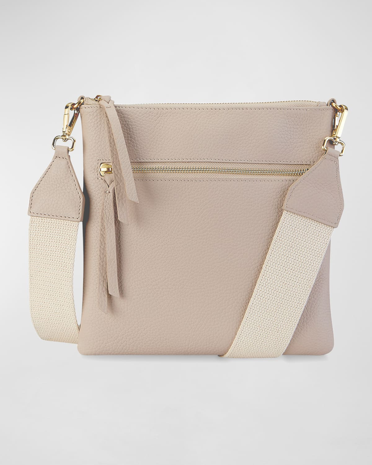Kit Zip Pebble Leather Crossbody Bag | Neiman Marcus
