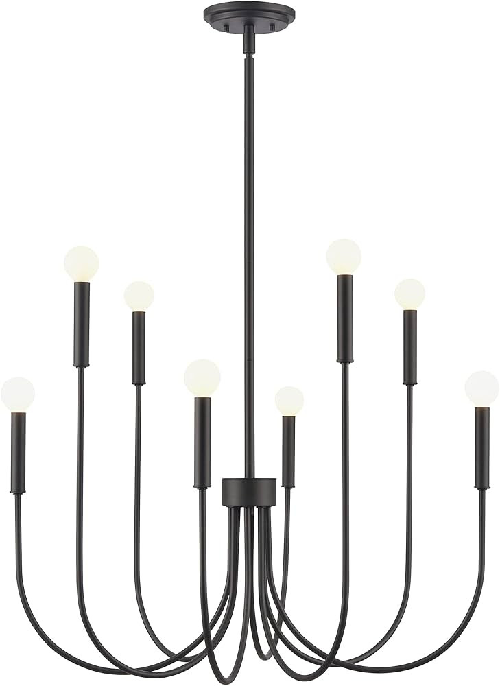 Elk Home Ulla 8-Light Chandelier - in Matte Black Finish, 28-Inch Wide, Transitional Style | Amazon (US)