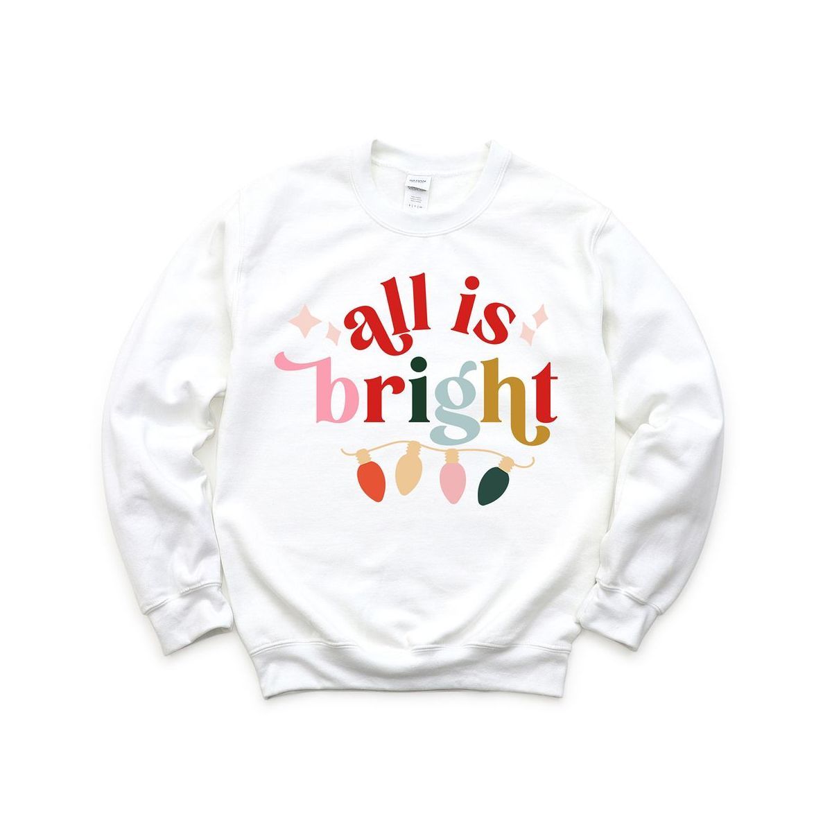 Simply Sage Market Women's Graphic Sweatshirt All Is Bright Christmas Lights | Target