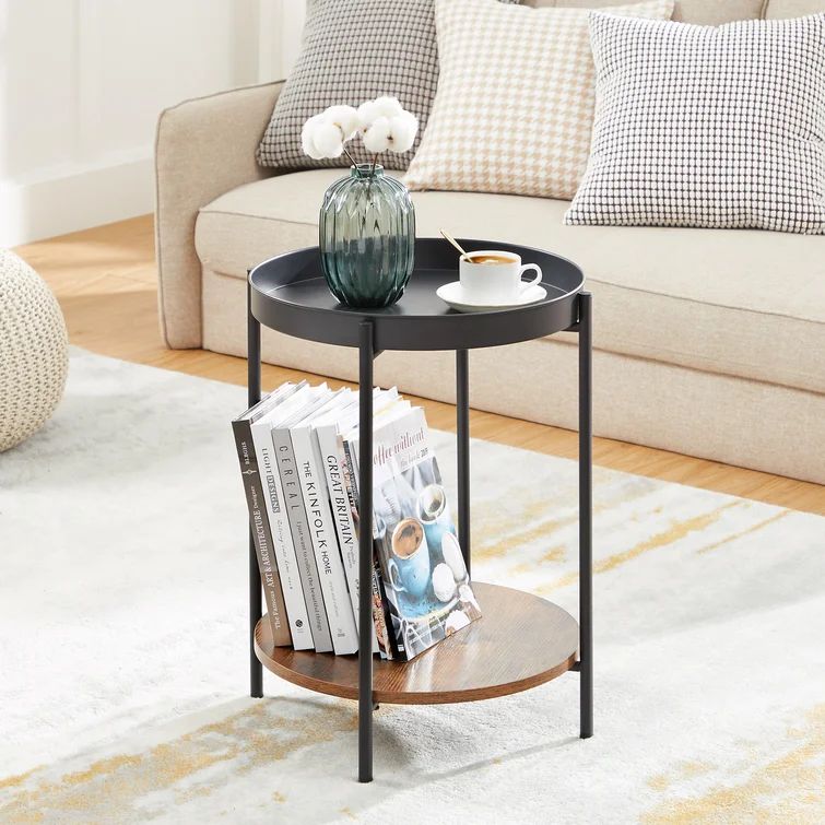 Gwydion Steel Tray Top End Table with Storage | Wayfair Professional