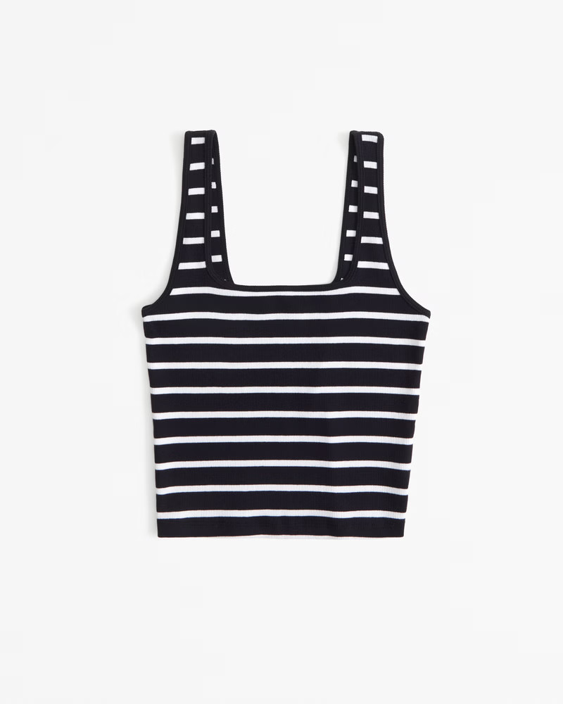 Women's Essential Cropped Squareneck Rib Tank | Women's Tops | Abercrombie.com | Abercrombie & Fitch (US)