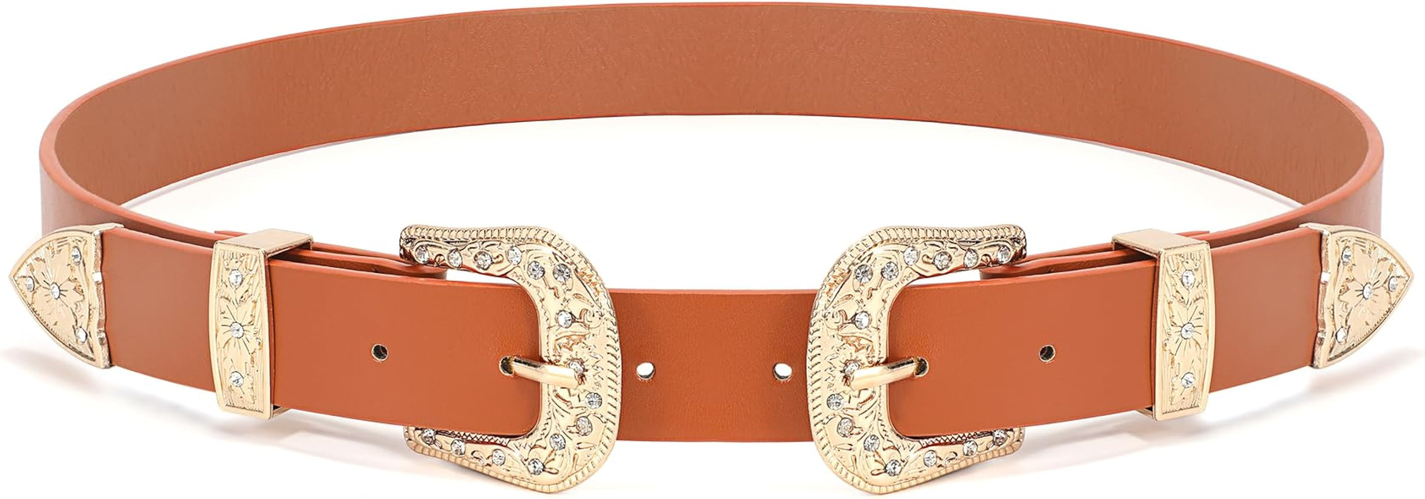 XZQTIVE Women Leather Belt Ladies Vintage Western Belt Retro Cowgirl Leather Belt Black Waist Bel... | Amazon (US)