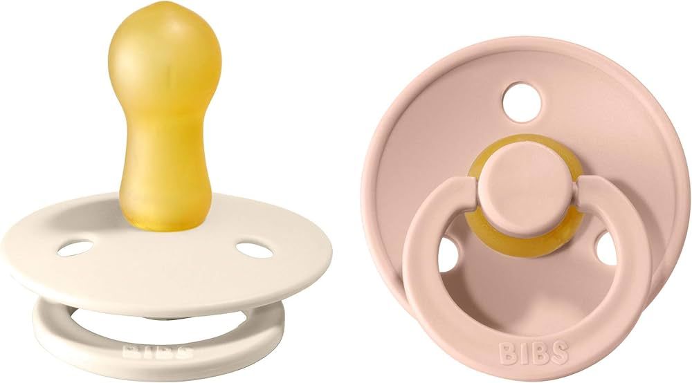 BIBS Pacifiers | Natural Rubber Baby Pacifier | Set of 2 BPA-Free Soothers | Made in Denmark | Bl... | Amazon (US)