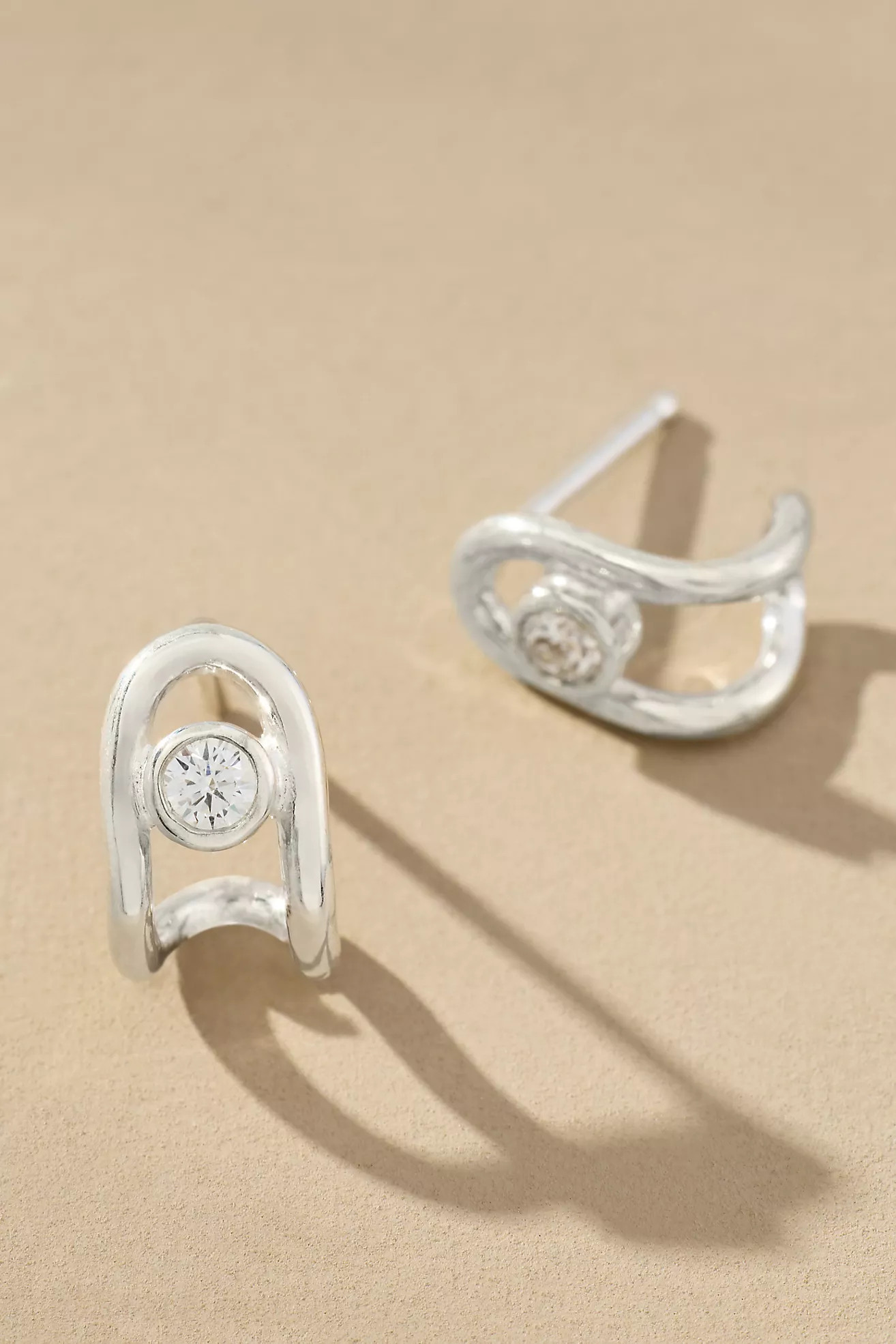 Chan Luu Diamond Arc Huggie Earrings | Anthropologie (US)
