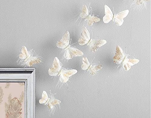 Inspired by Jewel Butterfly Wall Decorations Premium Quality Real Feather 3D Wall Decals Girls Be... | Amazon (US)