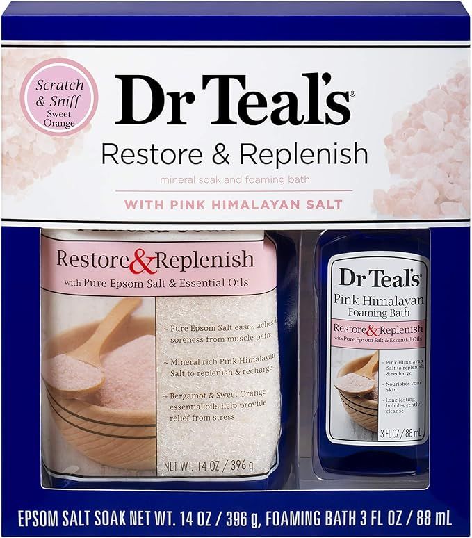 Dr Teal's Pink Himalayan Epsom Salt & Foaming Bath Oil Sampler Gift Set 2020 - Give The Gift of R... | Amazon (US)