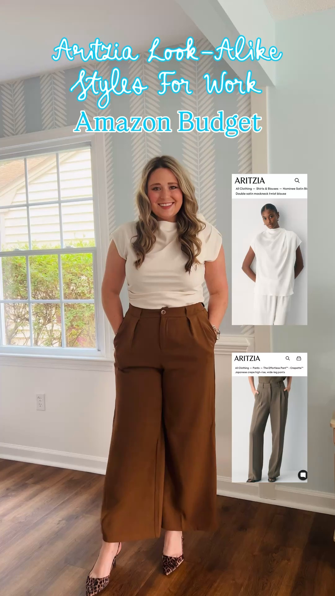 Aritzia Workwear Look-For-Less! Aritzia dupes from Amazon - wearing size L in both 

#workwear #workoutfit #businessprofessional

#LTKootd #LTKWorkwear #LTKMidsize