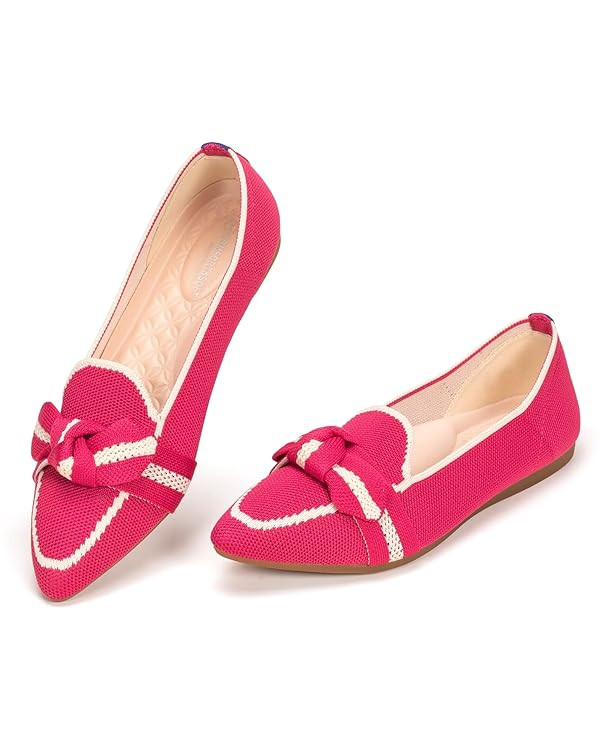 BEJINASH Women's Loafer Flats Casual Knit Fabric Lightweight Dressy Shoes Washable Elegant Pointe... | Amazon (US)
