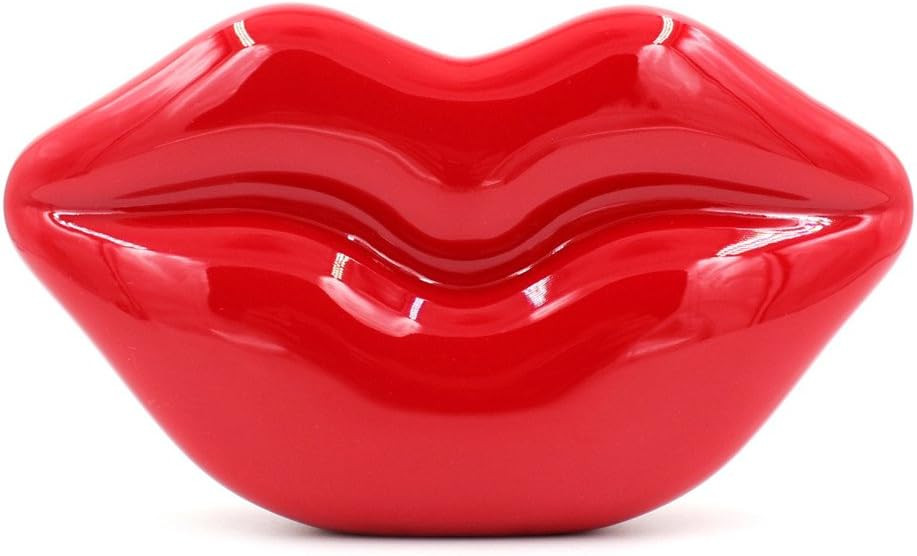Women Acrylic Lips-shaped Evening Bags Purses Clutch Vintage Banquet Handbag (Red) Medium | Amazon (US)