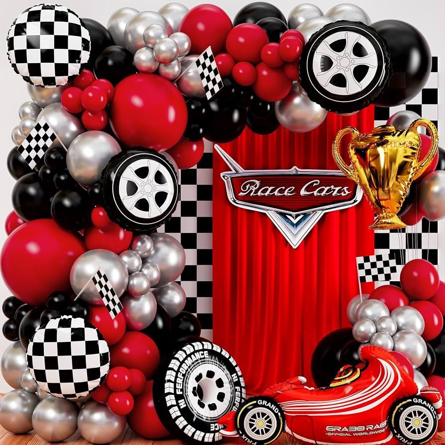 ALL-IN-1 Race Car Balloon Arch Kit with BONUS Trophy & Number 2 - Cars Balloon Garland Kit for Li... | Amazon (US)