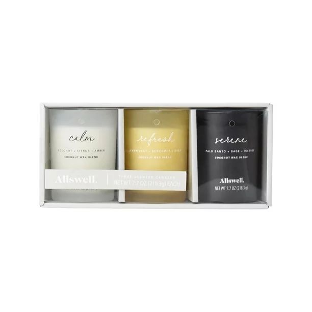 Allswell Spa 3-Pack Assorted Christmas Holiday Candle 7.7oz Each | Calm + Refresh + Serene - Walm... | Walmart (US)