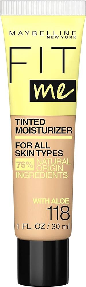 Maybelline Fit Me Tinted Moisturizer, Natural Coverage, Face Makeup, 118, 1 Count | Amazon (US)