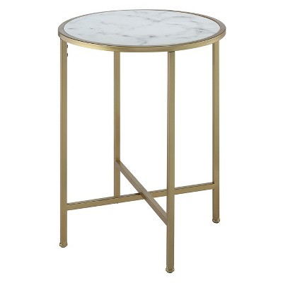 Johar Furniture Gold Coast Faux Marble Round End Table | Target