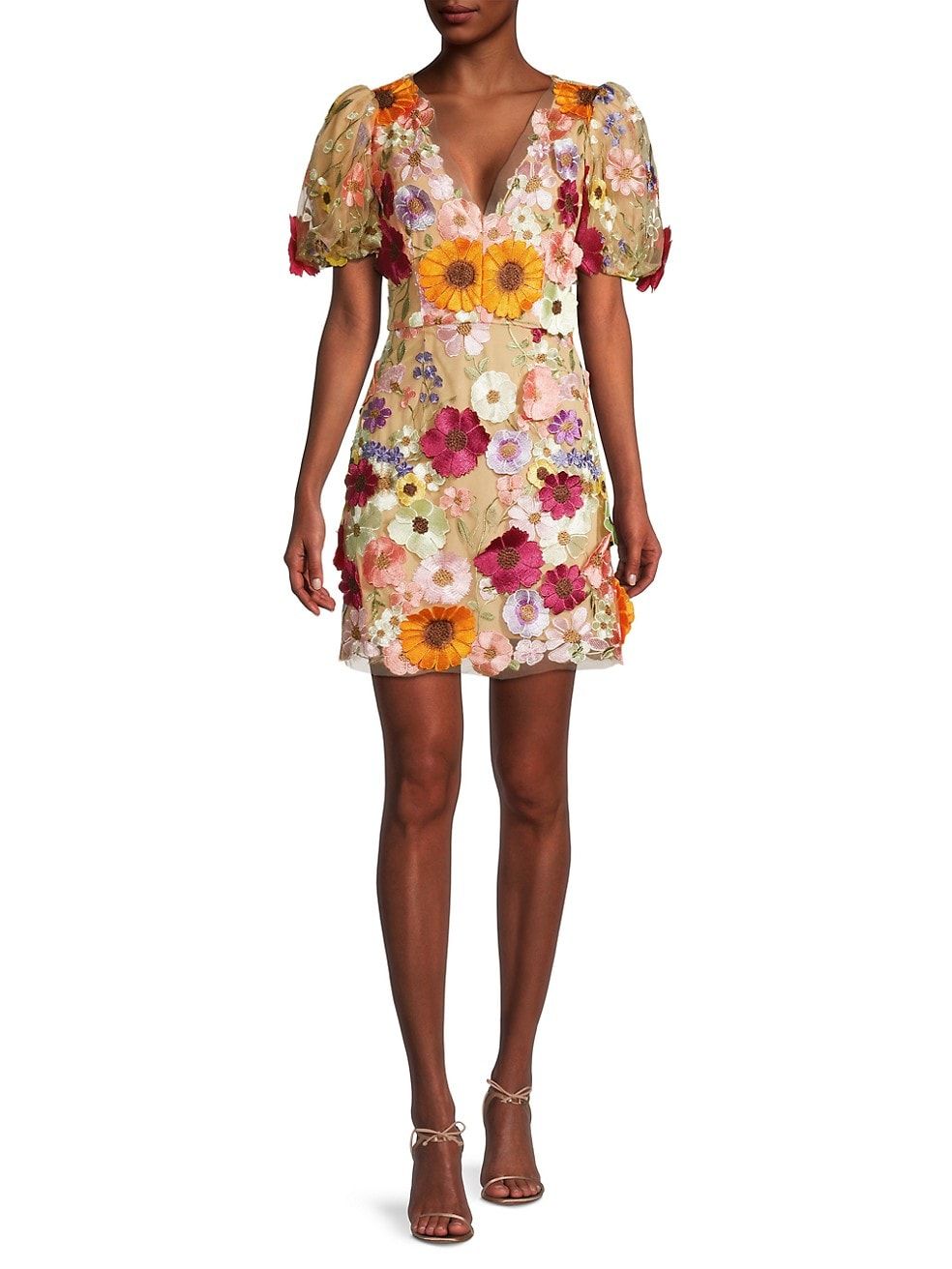 Rosalind Floral Applique Minidress | Saks Fifth Avenue