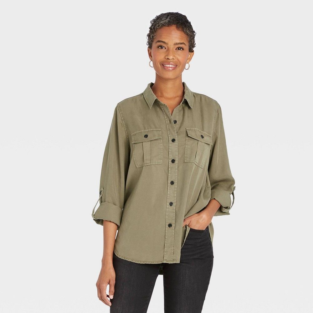 Women's Long Sleeve Button-Down Utility Shirt - Knox Rose™ | Target