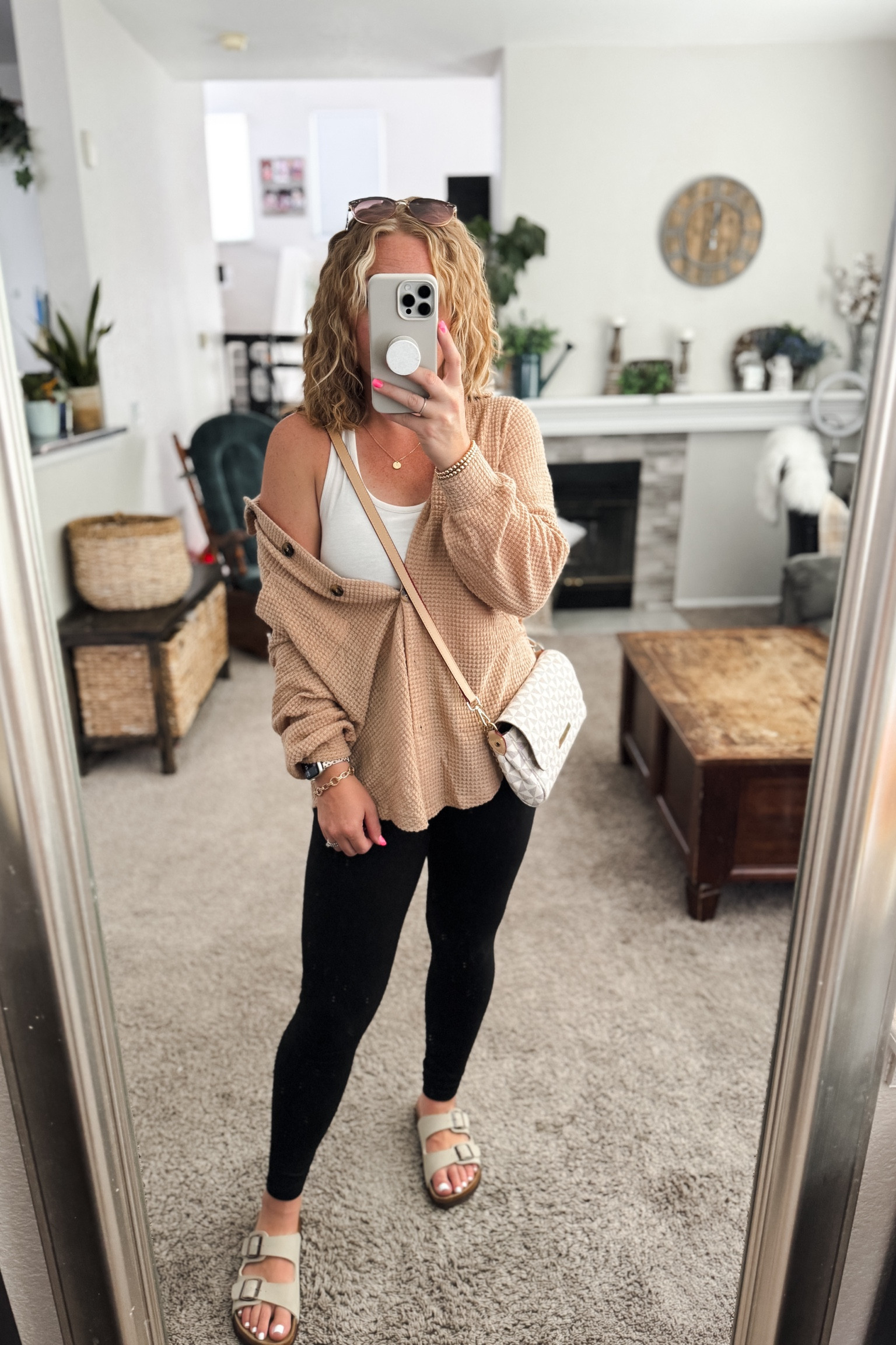Lightweight button down shirt with a white crop top, leggings, Birkenstock like sandals and crossbody bag. Everything fits TTS, went up a half size for the sandals. 


// Summer outfits 2024,  waffle knit shacket, beige shacket, fall shacket, petite Amazon fashion, casual mom outfit ideas, summer outfit amazon, Amazon outfit ideas, casual outfit ideas,  outfit inspo, casual fashion, amazon summer fashion, amazon casual outfit, cute casual outfit, outfit inspo, outfits amazon, outfit ideas, amazon shoes, Amazon bag, purse, size 4-6, casual summer outfits, casual outfit ideas everyday, summer tops, summer fashion, summer bag #summeroutfits  

#LTKStyleTip #LTKItBag #LTKFindsUnder50