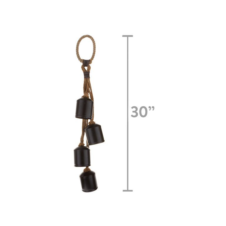 4-Count Metal Hanging Bells Christmas Decoration in Black Finish, 28.75 in, by Holiday Time - Wal... | Walmart (US)