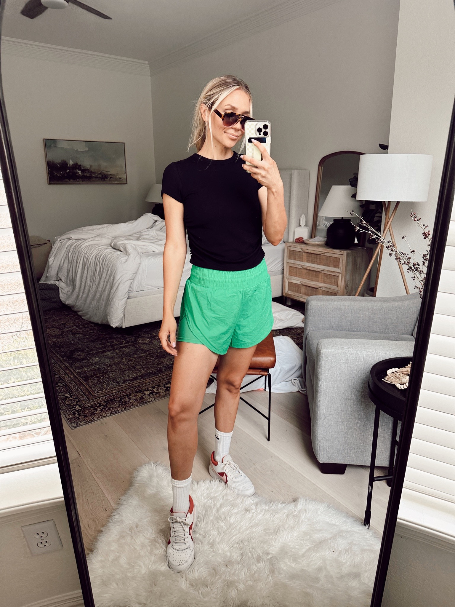 TOP: 
size : s / tts 

TULIP SHORTS: 
size : s / tts

NIKE: 
I go up 1/2 size in Nikes 

#LTKfitness #LTKstyletip