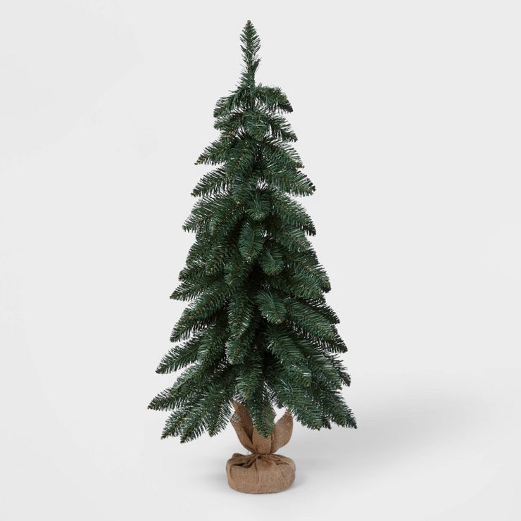 3&#39; Unlit Downswept Alberta Spruce Mini Artificial Christmas Tree with Burlap Base - Wondersho... | Target