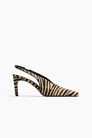 H & M - Heeled Leather Slingbacks - White | H&M (US + CA)