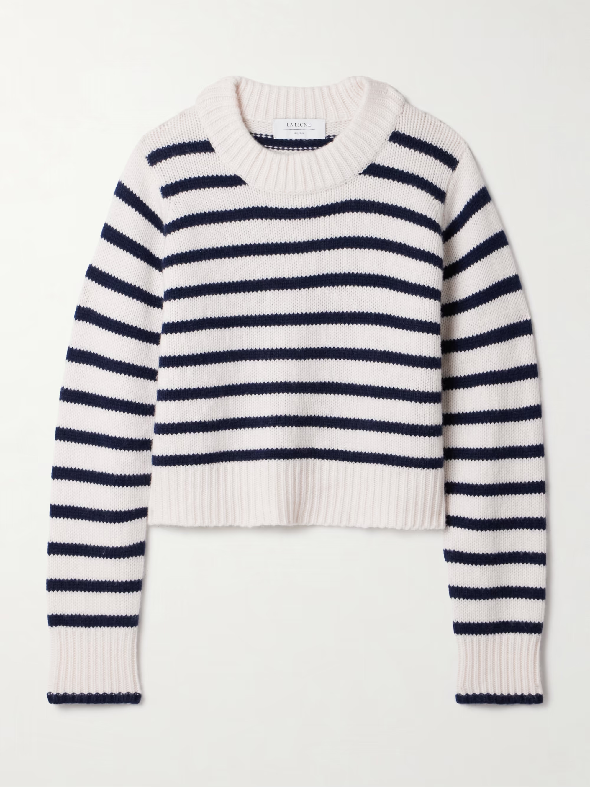 Marin oversized cropped striped wool and cashmere-blend sweater | NET-A-PORTER (US)