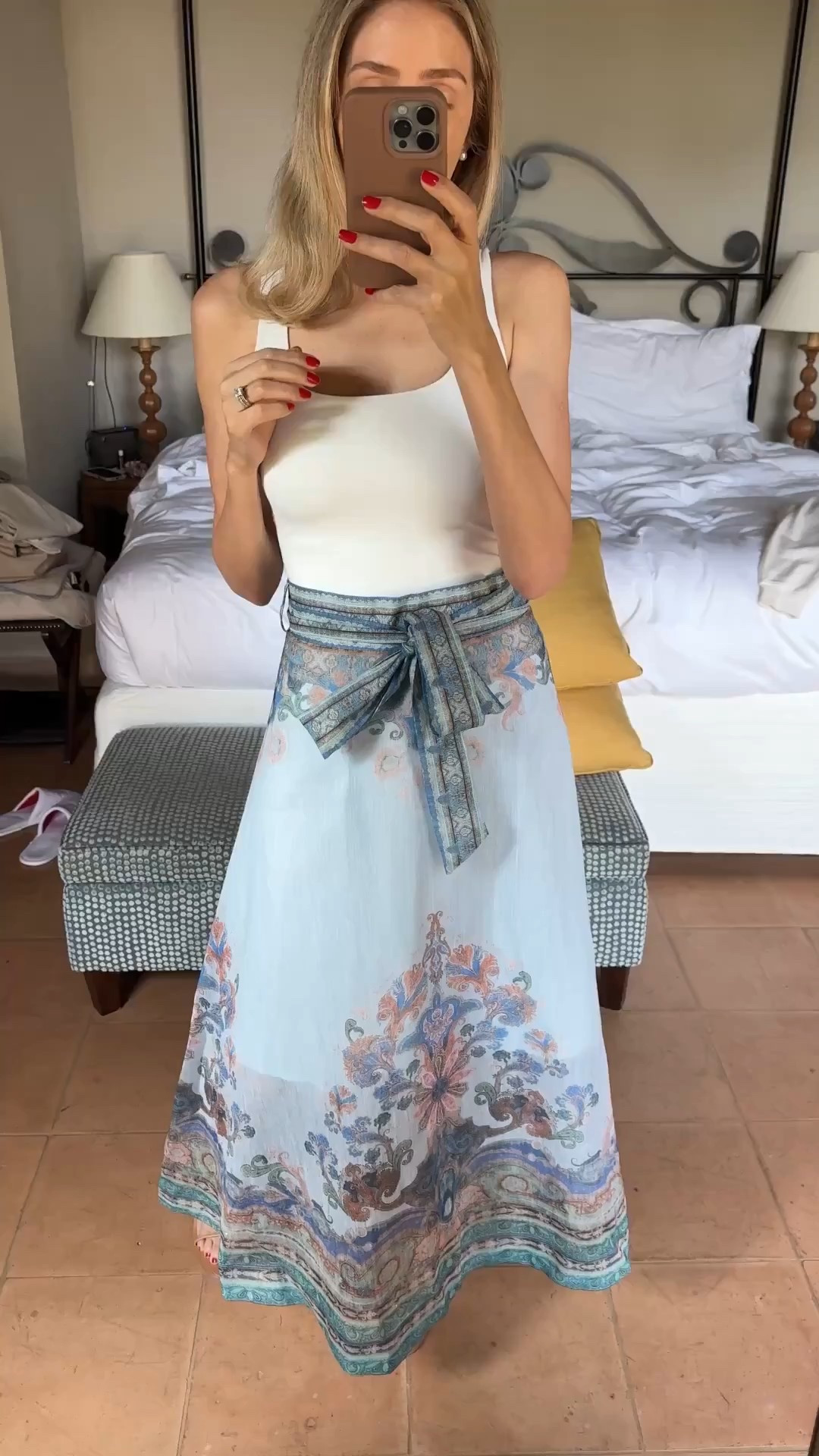 Feminine and elegant skirt . This is the outfit I am wearing today to visit Sienna in Tuscany . Italy 
Runs tts . Wearing a size small 



#LTKootd #LTKSeasonal #LTKU