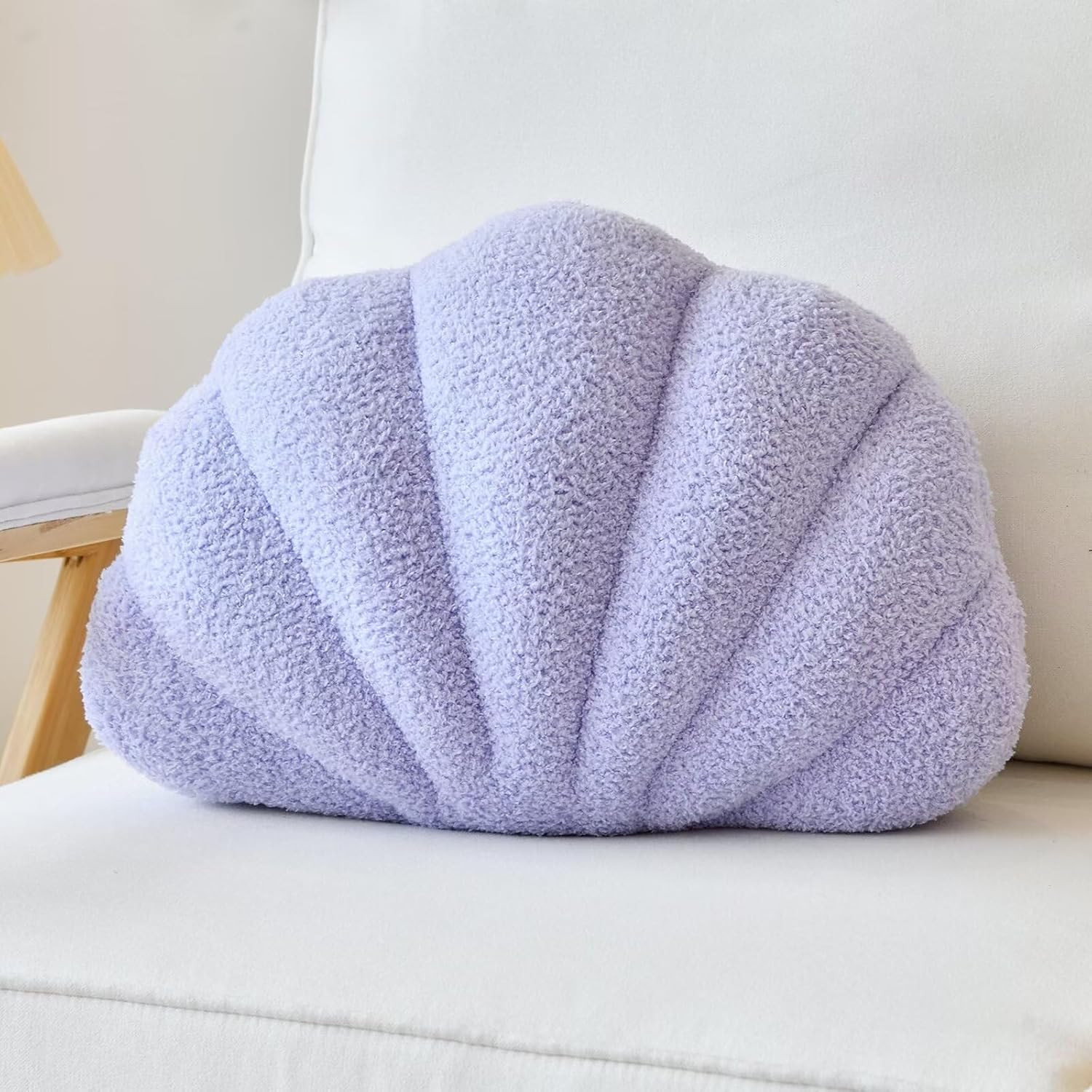 Lavender Seashell Throw Pillows, Shell Shaped Throw Pillows, 13 Inch Soft Home Decorative Pillow ... | Amazon (US)