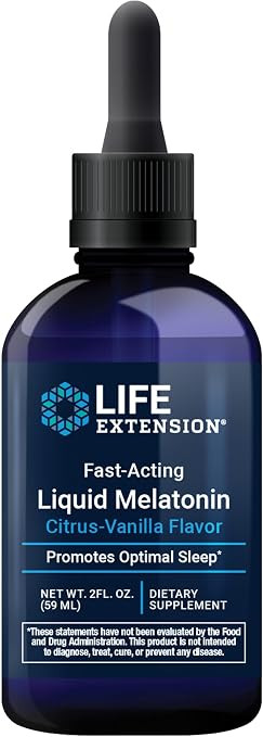 Life Extension Fast-Acting Liquid Melatonin (Citrus-Vanilla Flavor), 3 mg, Optimal Sleep Support,... | Amazon (US)
