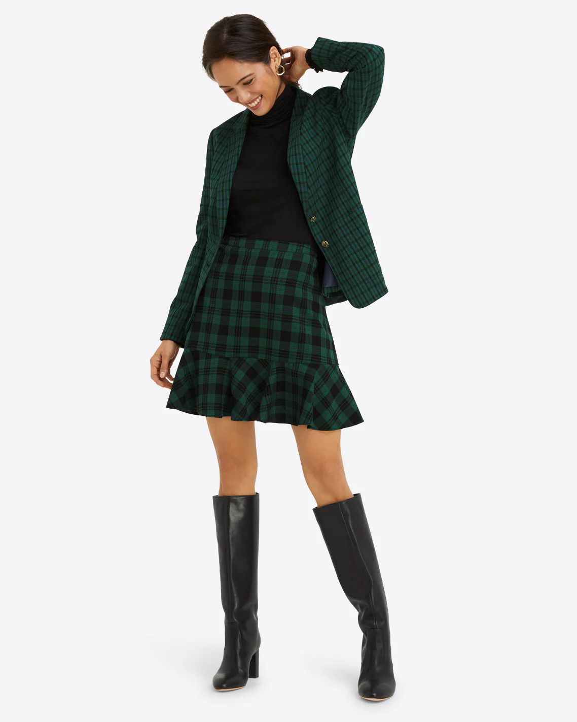 Ruffle Hem Skirt in Blackwatch Plaid | Draper James (US)