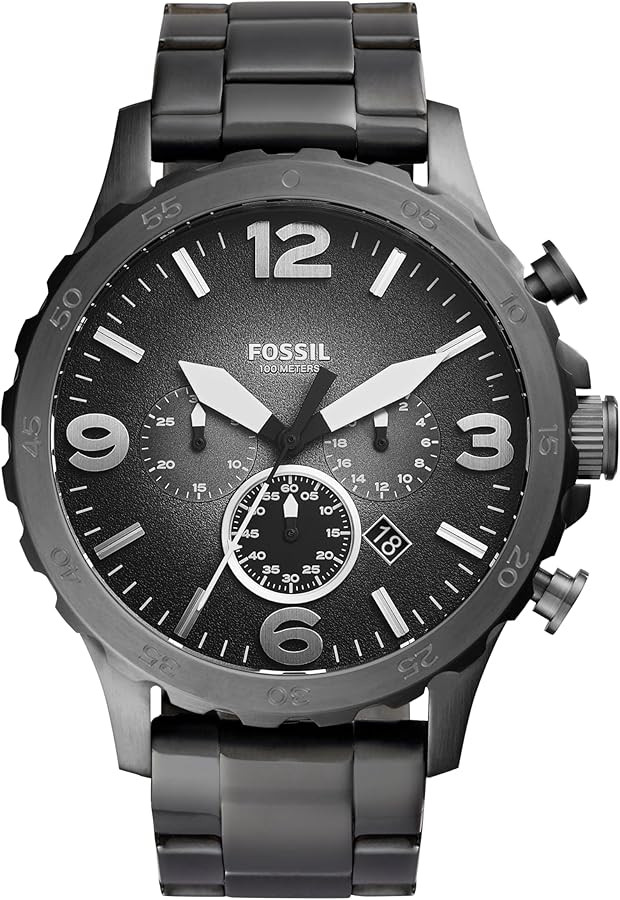 Fossil Men's Nate Oversized Stainless Steel Chronograph Watch | Amazon (US)