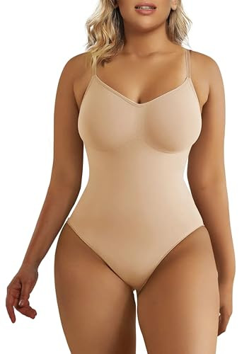 SHAPERX Women's Seamless Shapewear Bodysuit Tummy Control Body Shaper Waist Snatching Body Suit | Amazon (US)